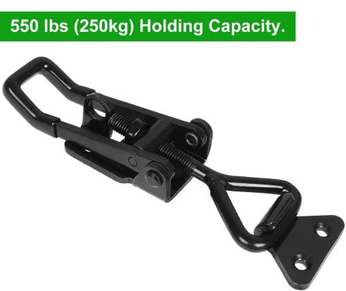 APACALI Adjustable Toggle Clamp Holding Capacity Toggle Latch Hasp Clamp Quick Release Pull Latch (Black-6pcs -550lbs) - Image 4