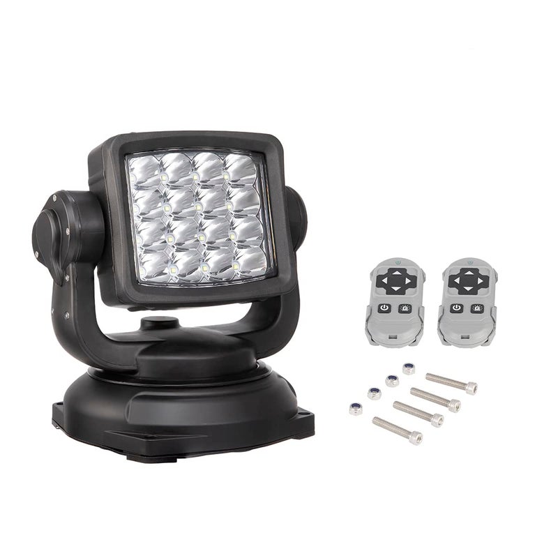 Super Bright Offroad LED Spotlight Head Light Wireless RemoteControlled 6000K CoolWhite LongRange Spot Beam for Trucks Boats Corrosion Vibration Resistan 12V24V DC Black Finish 1Pack