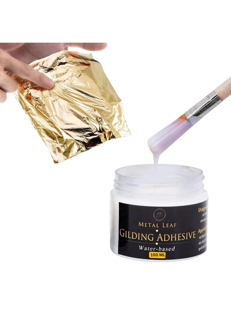 ASK VARK WALA Gilding Adhesive 100ml Gold Leaf Adhesive for Craft Use Water Based Gold Leaf Glue for Craft Art Use Pasting Foil Epoxy Resin Gold Leaf Gilding Glue Combo Pack of 2 
