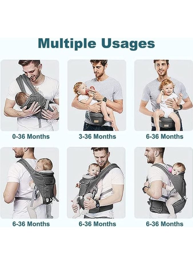 Baby Carrier Newborn to Toddler Multifunctional 6-in-1 Infant Hiking Backpack Carrier for All Seasons Baby Gifts Ergonomic Positions Baby Holder Face-in and Face-Out and Back Grey - pzsku/Z6AD4CDE57E02608BB039Z/45/_/1692763749/8cb1c5f6-d41b-483b-8090-399947eaf50a