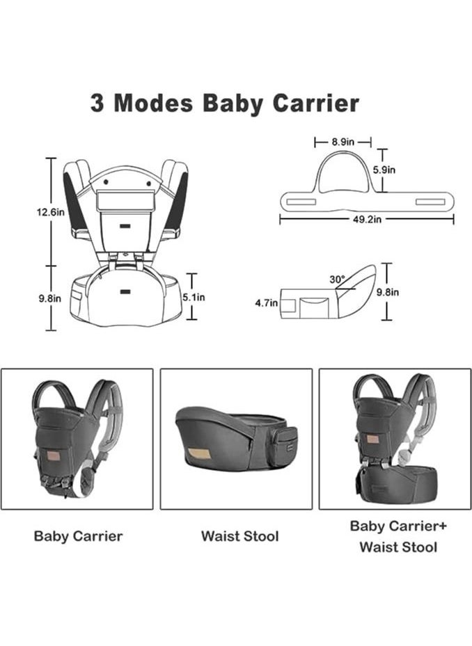 Baby Carrier Newborn to Toddler Multifunctional 6-in-1 Infant Hiking Backpack Carrier for All Seasons Baby Gifts Ergonomic Positions Baby Holder Face-in and Face-Out and Back Grey - pzsku/Z6AD4CDE57E02608BB039Z/45/_/1692763752/cf212ff2-f1fd-4ff6-b7f4-026b71b9c935