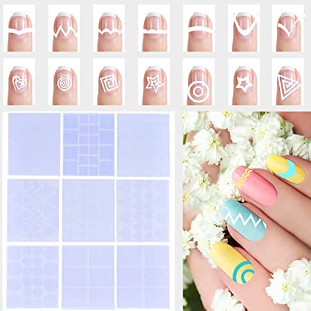 COSLIFESTORE 80PCS DIY Nail Art Kit – Nail Tapes, Nail Art Brushes, Dotting Tools & French Tip Stickers, Complete Nail Art Accessories Set for Women & Girls - Image 4