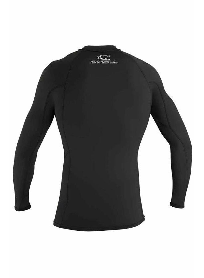 O'NEILL Men's Basic Skins UPF 50+ Long Sleeve Rash Guard, Black, Large - Image 3