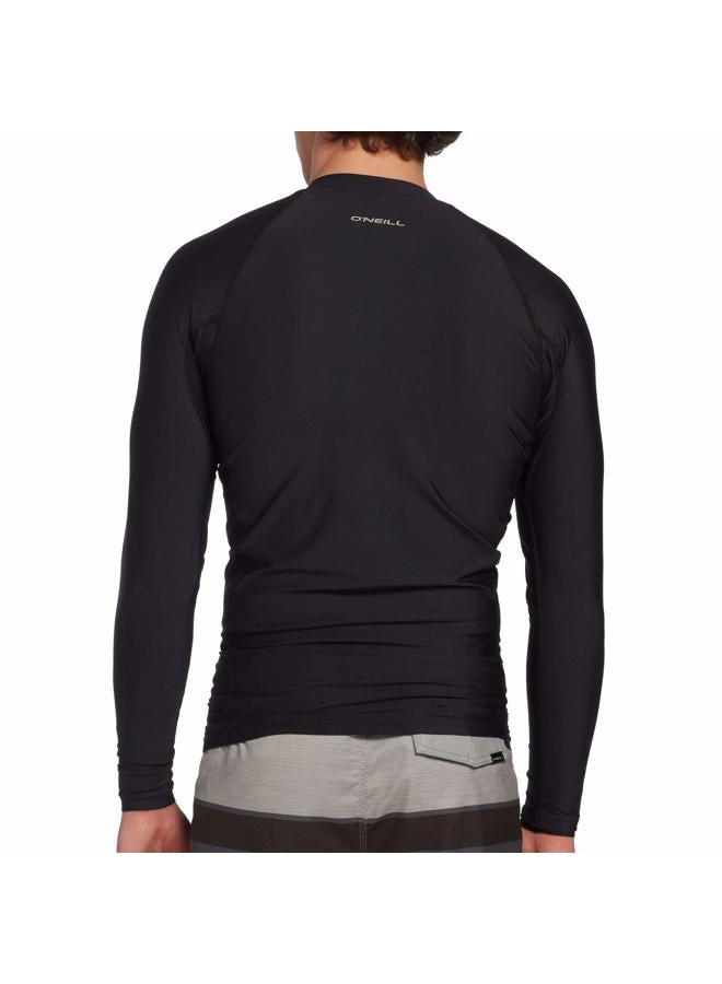 O'NEILL Men's Basic Skins UPF 50+ Long Sleeve Rash Guard, Black, Large - Image 2