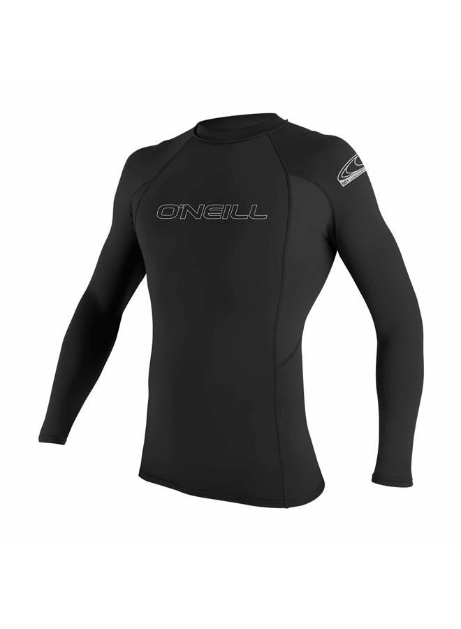 O'NEILL Men's Basic Skins UPF 50+ Long Sleeve Rash Guard, Black, Large - Image 4