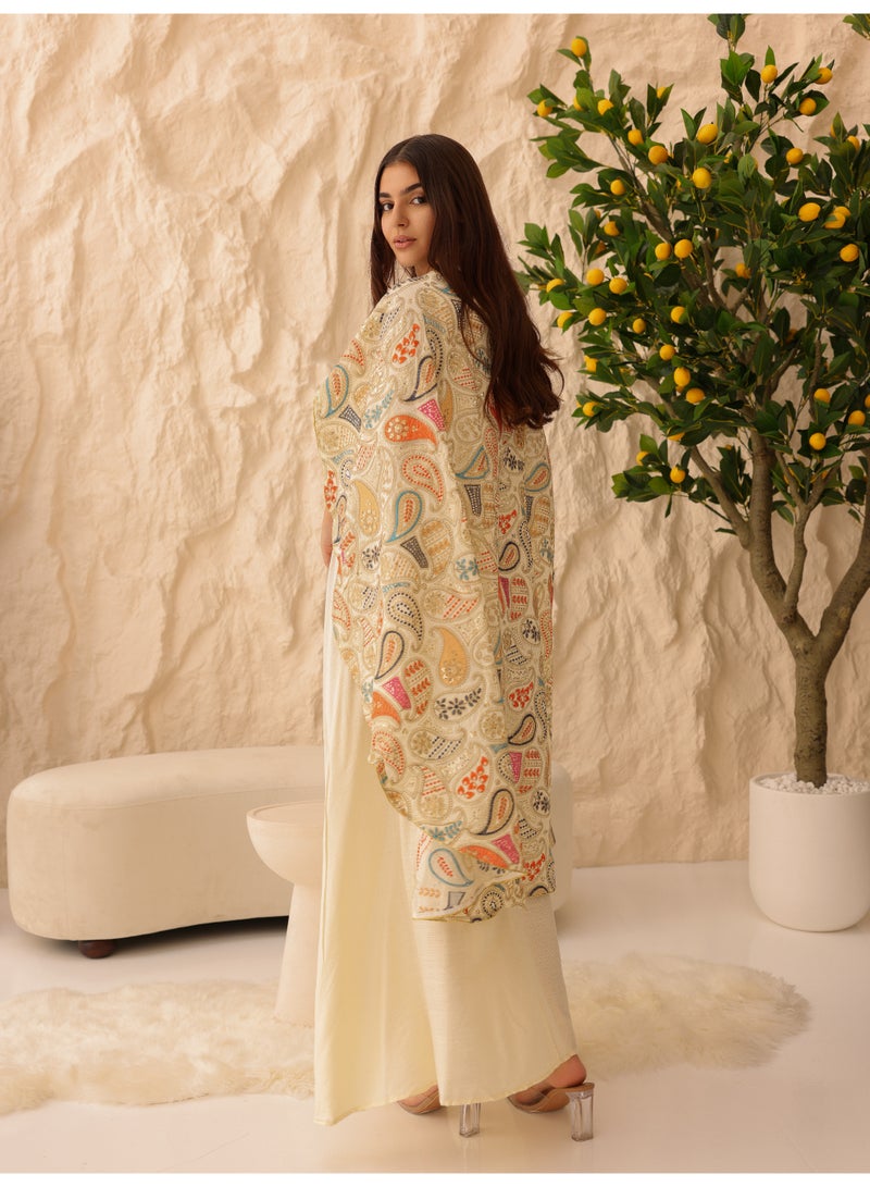 اكسا جلابية فاخرة مطرزة بالورود - Image 3