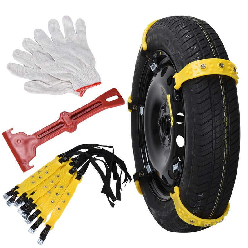 Boulder Tools Adjustable AntiSlip Tire Chains for Car Truck SUVs Compatible for 72116 inch Tires Easy Install and Removal Optimal Traction Noise Reduction Alloy Steel Design