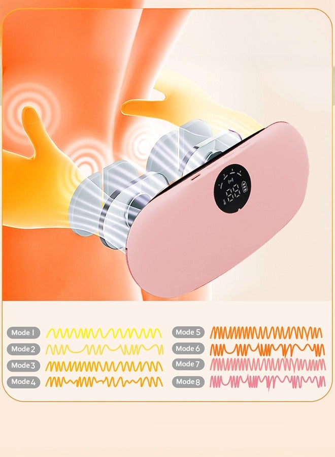 XiuWoo Portable Cordless Heating Pad, Electric Waist Belt Device, Fast Heated Pad, Back or Belly Heating Pad, Belt Massage with 4 Heat Levels, 8 Massage Modes, LED Display for Menstrual Cramps Relief - Image 3