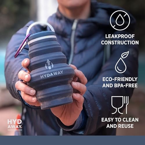 HYDAWAY 17oz Collapsible Water Bottle - BPA-Free, Leakproof, Lightweight, and Space-Saving - Perfect for Travel, Hiking, and Everyday Hydration - Image 3