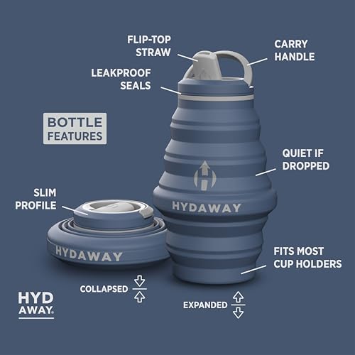HYDAWAY 17oz Collapsible Water Bottle - BPA-Free, Leakproof, Lightweight, and Space-Saving - Perfect for Travel, Hiking, and Everyday Hydration - Image 5