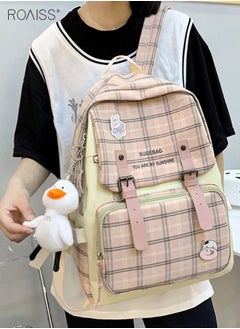 5Pcs Plaid Backpack Set Aesthetic Preppy Cute Check With Pins Bear Pendant Light Academia School Supplies Kit - pzsku/Z6AD50F38FBEB9FEB178BZ/45/_/1702978438/538a23f7-1a37-4939-bbfd-6fca0980185f