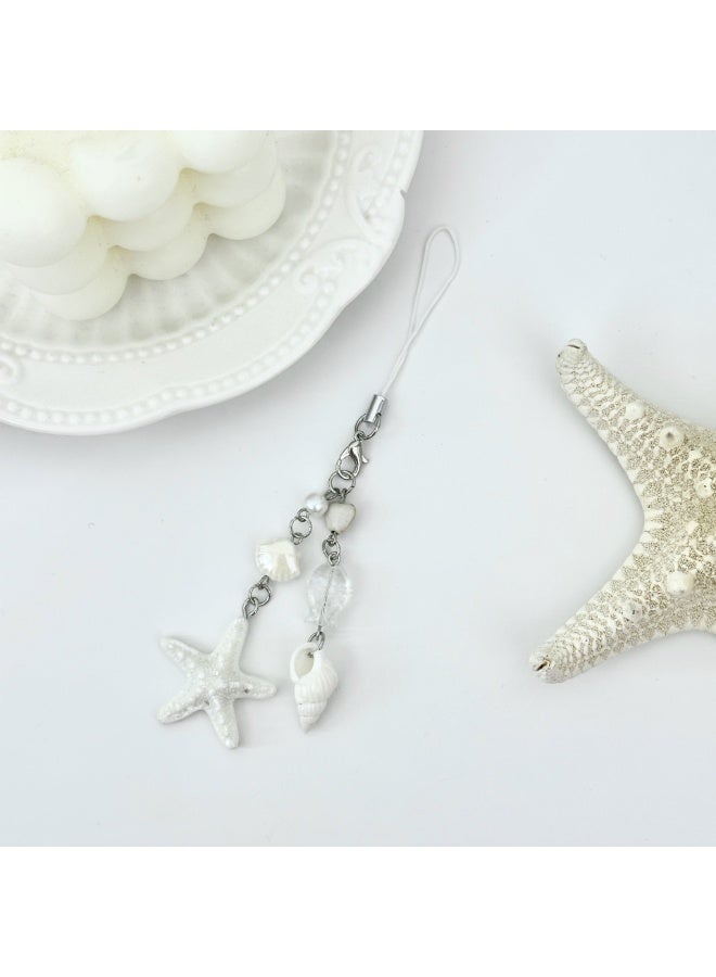 NIBEMINENT Phone Charm/ Chain Strap for Women Girls,Island Shell Star Cell Phone Case Lanyard Wrist Strap - Image 1