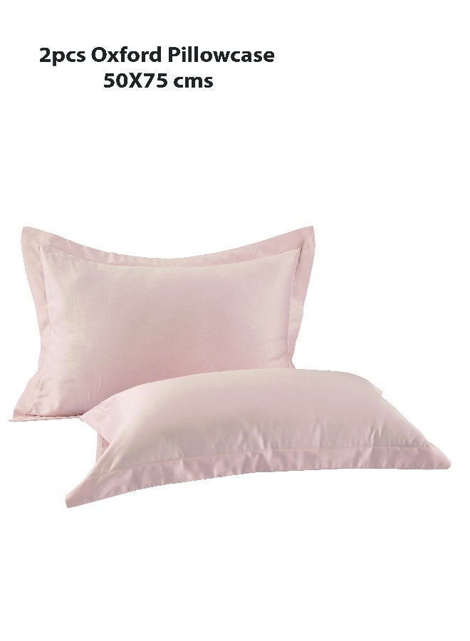 ايست من نون 2-Piece Oxford Pillowcase set | Soft 400 TC Sateen Cotton Material | 50 cm x 75 cm | Dusty Pink Color - Image 3