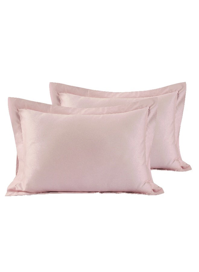 ايست من نون 2-Piece Oxford Pillowcase set | Soft 400 TC Sateen Cotton Material | 50 cm x 75 cm | Dusty Pink Color - Image 1