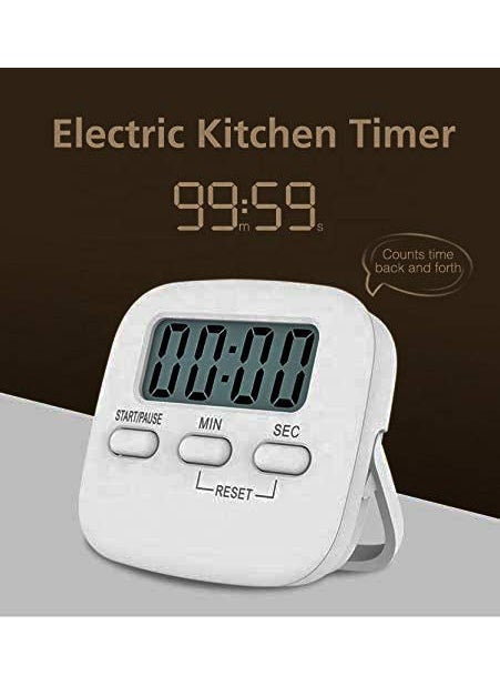 Ronest - Ronest Digital Kitchen Timer with Alarm Stop Watch Timer for Kitchen Kitchen Timer with Magnetic Stand Timer Clock for Study White Color - Image 1