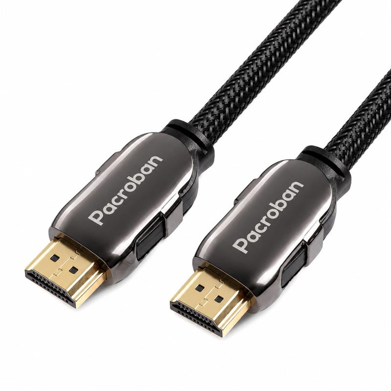 باكروبان كابل 8K معتمد HDMI 2.1 المضفر (3 قدم) يدعم سرعة فائقة تبلغ 48 جيجابت في الثانية، و8K و5K و4K و1080p بترددات 120 هرتز و60 هرتز، وHDR الديناميكي، ورؤية دولبي، ودولبي أتموس، وeARC 2.1. - Image 1