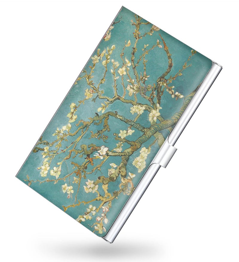 xiviers Business Card Holderï¼ŒColor Printing Men's and Women's Business Card Caseï¼ŒUltra-Thin Metal Business Card Organizerï¼ŒCarry-on Pocket Wallet Business Card Holder,Green Tree - Image 1