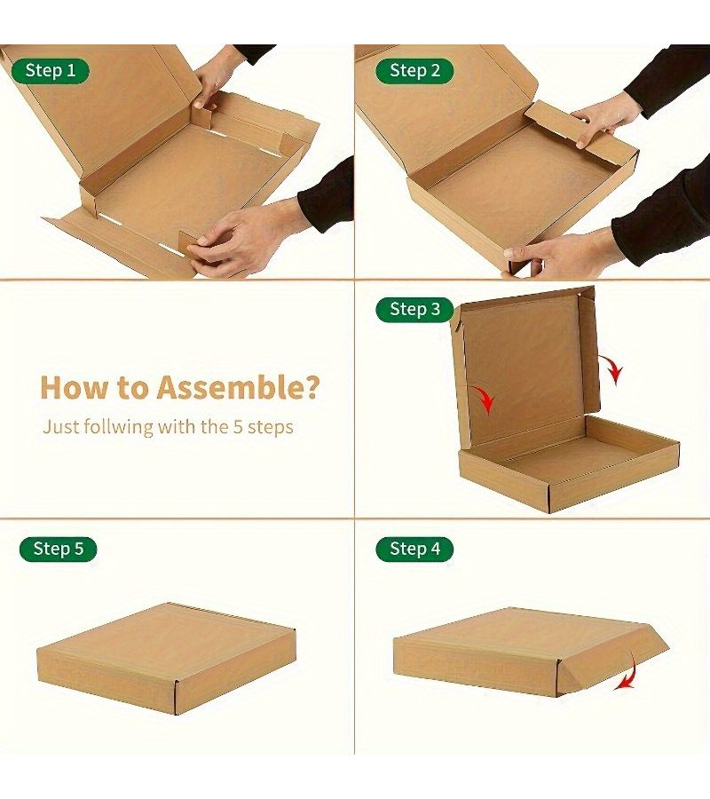 Embossed Corrugated Mailing Boxes Brown Durable Sturdy For Business Crafts Gift Wrapping Shipping Organization And Protection - Image 5
