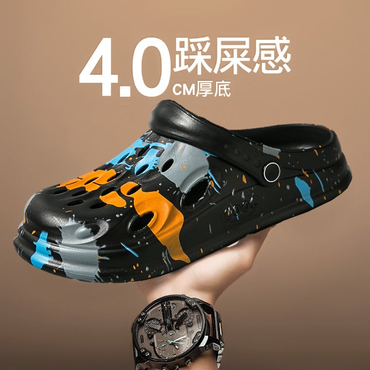 Outdoor Wear Baotou Slippers Internet Celebrity Shoes With Dung Feeling Hole Shoes Thick Sole Casual Sports Dual-Purpose Beach Shoes - Image 2