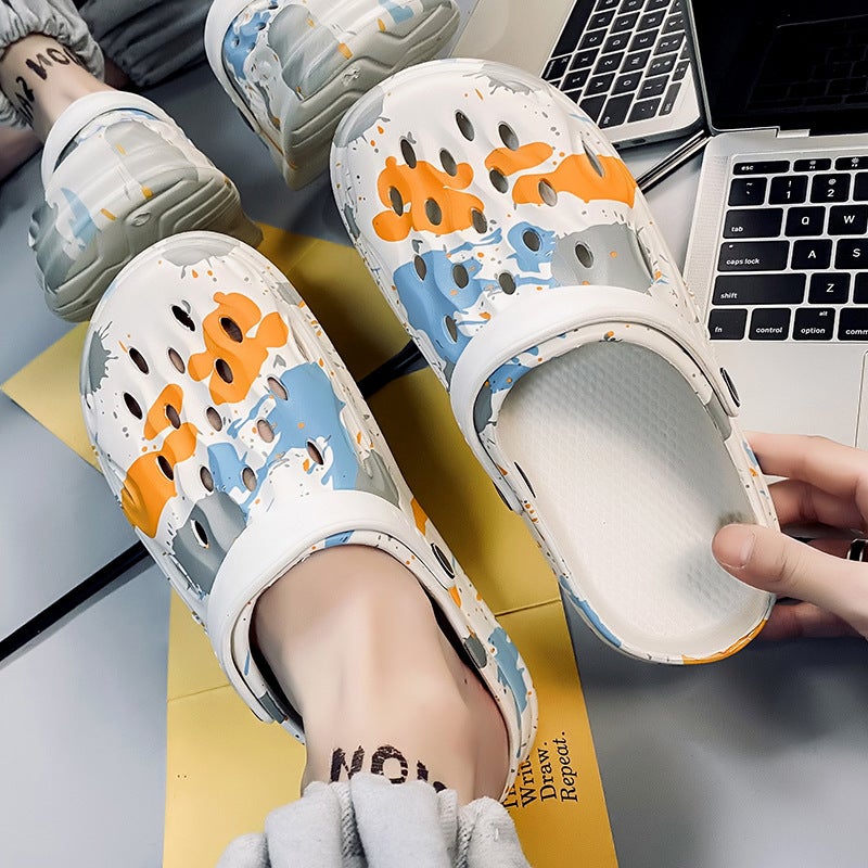 Outdoor Wear Baotou Slippers Internet Celebrity Shoes With Dung Feeling Hole Shoes Thick Sole Casual Sports Dual-Purpose Beach Shoes - Image 5