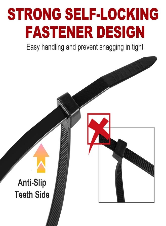 RAZCC Zip Ties, 1200pcs Black Cable Zip Ties 12 Inch, Heavy Duty Plastic Wire Ties with 70lb Tensile Strength, Self-Locking Black Nylon Tie Wraps for Indoor and Outdoor - Image 5