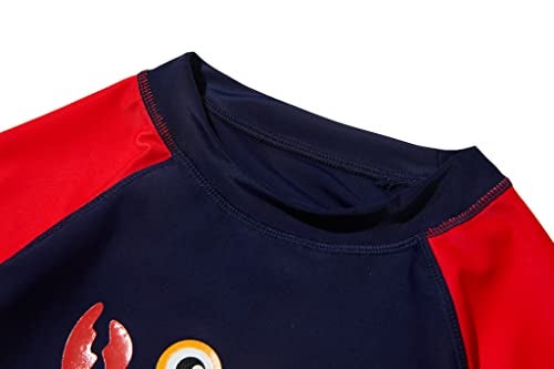 SGMWVB Baby and Toddler Boys' 3-Piece Swimsuit Set Kids Bathing Suit Swimwear with Hat Surfing Suit UPF 50+ FBA (Navy Crab, 9-18 Months) - Image 3