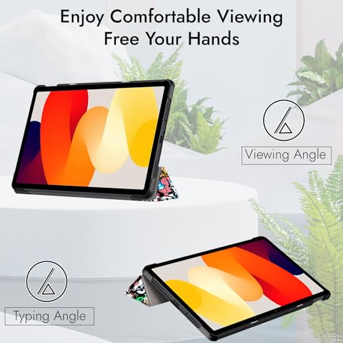 Robustrion Cover for Redmi Pad SE 11 inch Cover Case, Trifold Flip Stand Cover Case for Redmi Pad SE 11 inch Tablet [Auto Sleep/Wake Support] - Hippy - Image 5
