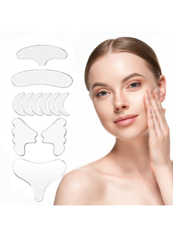 Gueiddi Neck Wrinkle Patches Reusable Anti Wrinkles pads Silicone face patches Face and Forehead Wrinkle Patchesfor Skin Lines PreventionReduce Fine Wrinkles Frown Smile and Chest Lines11PCS - Image 2