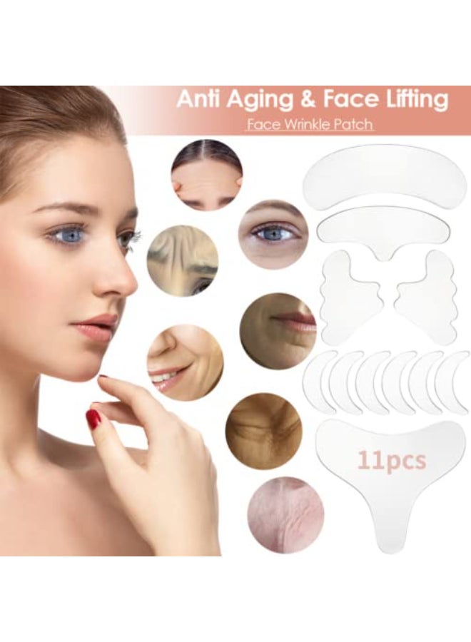 Gueiddi Neck Wrinkle Patches Reusable Anti Wrinkles pads Silicone face patches Face and Forehead Wrinkle Patchesfor Skin Lines PreventionReduce Fine Wrinkles Frown Smile and Chest Lines11PCS - Image 3
