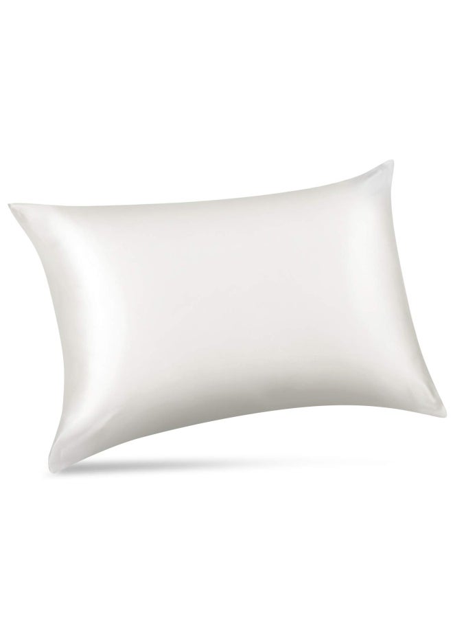 ALASKA BEAR 100  Mulberry Silk Pillowcase For Hair And Skin Health  Hypoallergenic  Standard Size 50X75Cm Natural Silk Pillow Case Slip Beauty Sleep  1Pieces  Ivory White  - Image 2