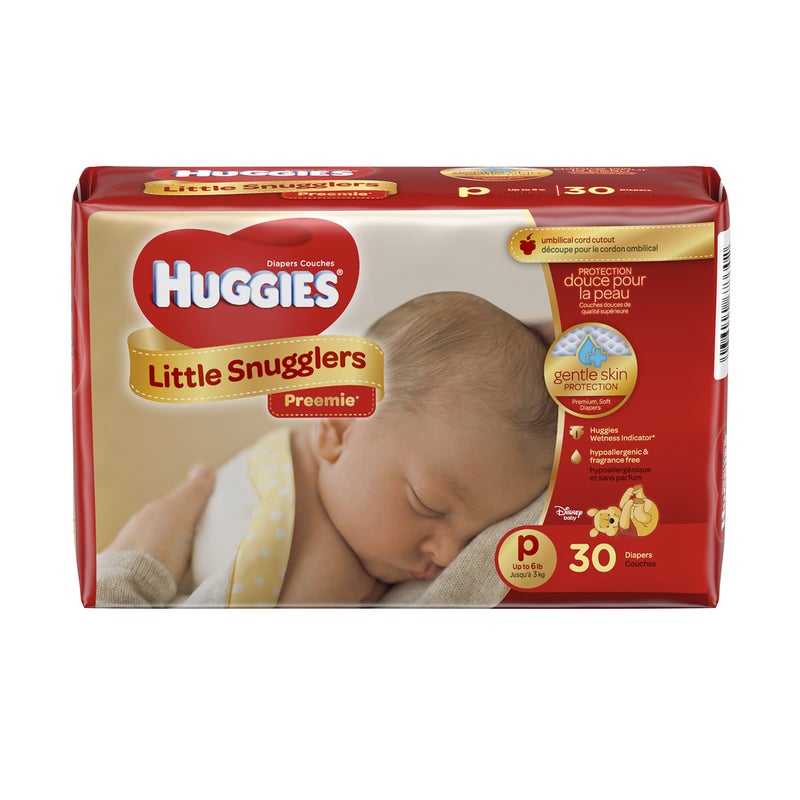 Huggies Gentle Care Preemies Diapers, Size P, 30-Count - Image 1