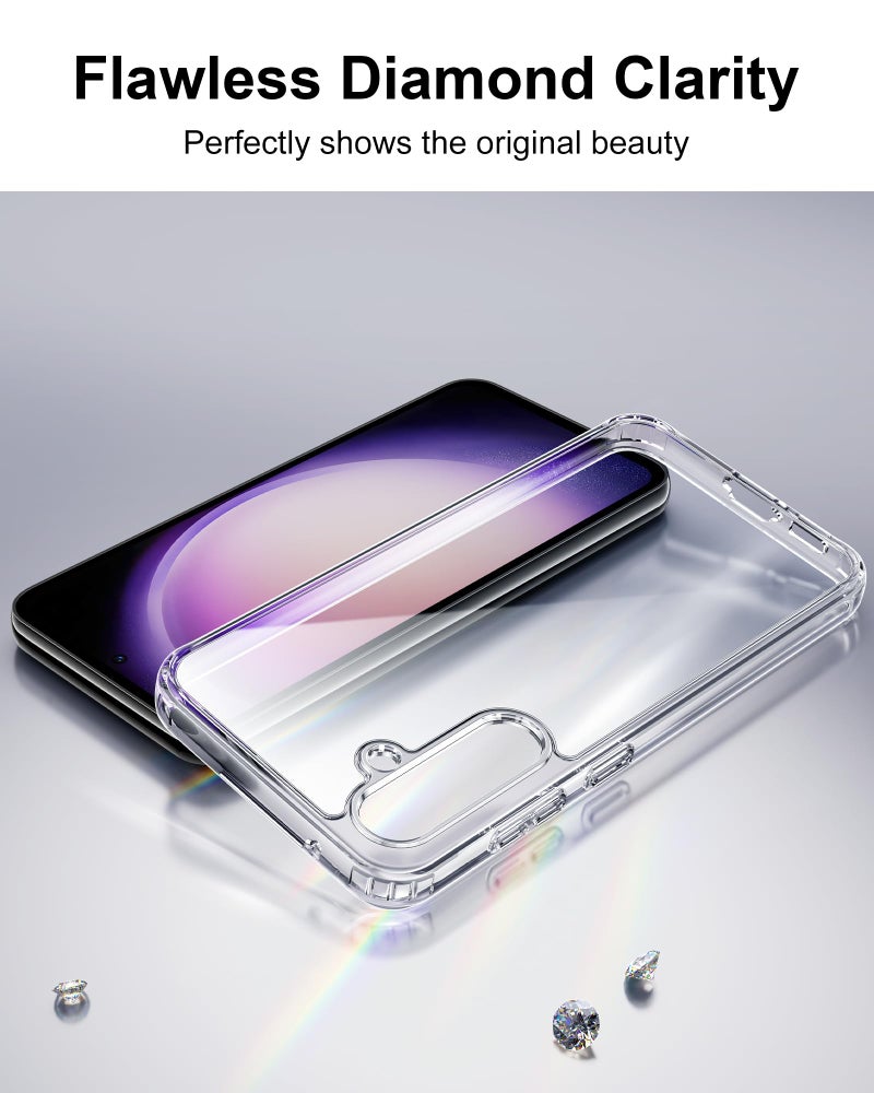 HOOMIL Case for Samsung Galaxy S23 5G (ONLY, Not Fit Plus, FE, Ultra), Non-Yellowing, Drop Protection, Anti-Scratch Transparent Hard Back Phone Cover - Crystal Clear - Image 3
