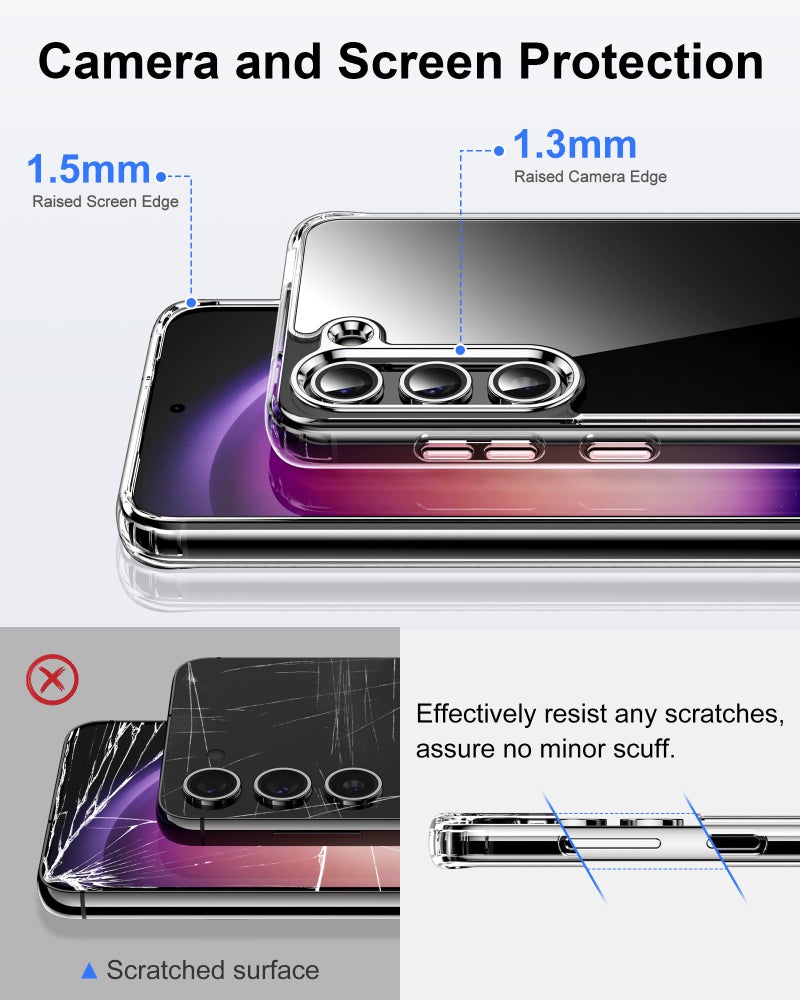 HOOMIL Case for Samsung Galaxy S23 5G (ONLY, Not Fit Plus, FE, Ultra), Non-Yellowing, Drop Protection, Anti-Scratch Transparent Hard Back Phone Cover - Crystal Clear - Image 5