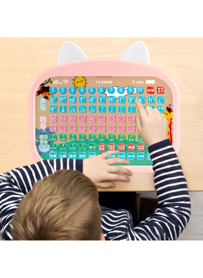 null - First Grade Learning Chinese Pinyin Phonics Training Artifact Point Reading Pinyin Learning Machine Children's Large Class Enlightenment Early Education-Color:Upgraded Pinyin Learning Machine [Battery Delivery]-Powder - Image 1