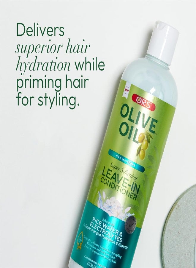 ORS Olive Oil Max Moisture Leave-In Conditioner with Rice Water and Electrolytes for Supercharged Hair Hydration 16.0 Ounce (Pack of 2) - Image 4