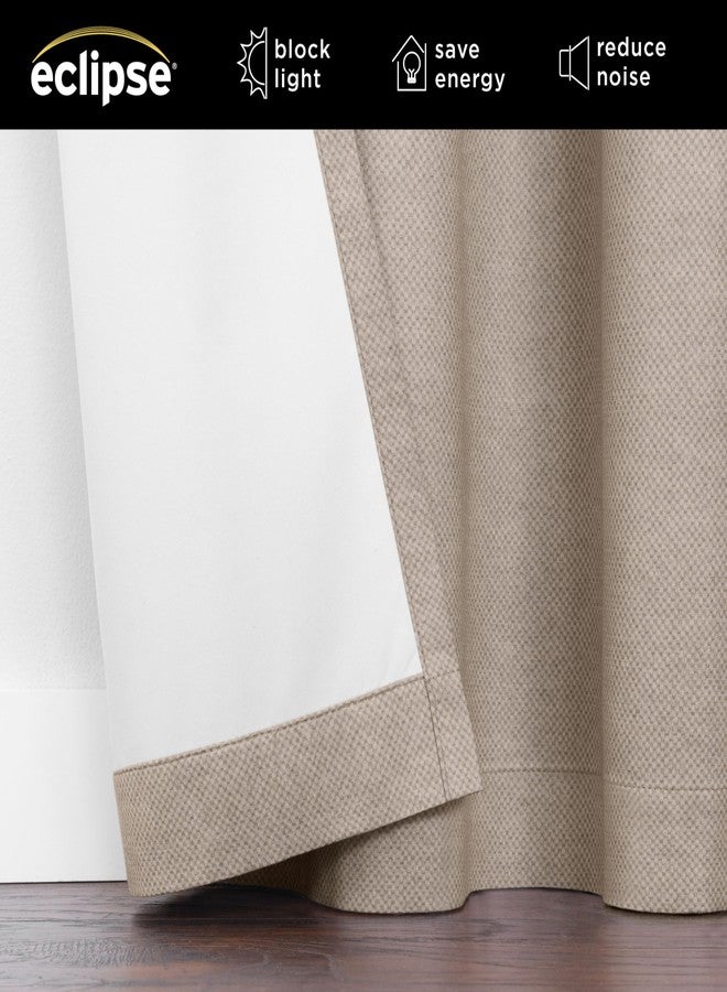 Eclipse 100% Blackout Curtain, Larissa Solid Grommet Curtain, 84 in Long x 50 in Wide, Textured 100% Blackout Curtain, Thermal Insulated Curtain for Living Room or Bedroom, 1 Window Curtain, Sandstone - Image 3