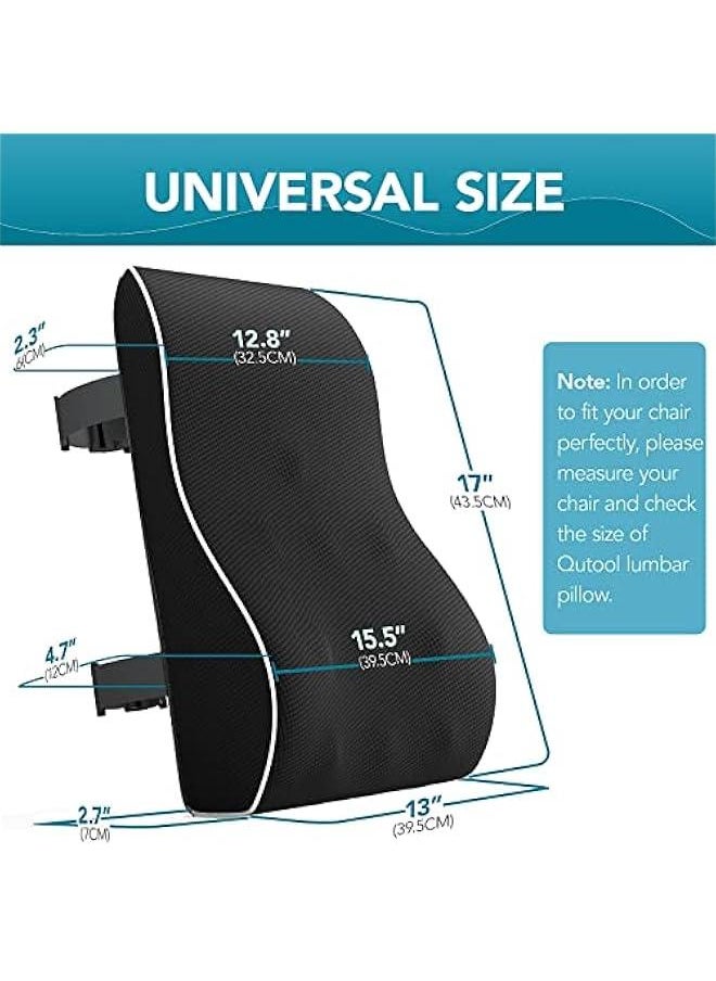HOOKOR - Support Pillow for Office Chair Back Support Pillow for Car, Computer, Gaming Chair, Recliner Memory Foam Back Cushion for Pain Relief Improve Posture, Mesh Cover Double Adjustable Straps - Image 1