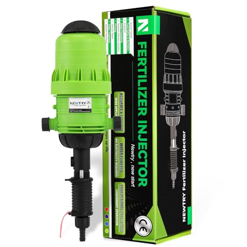 NEWTRY 0.4%-4% Fertilizer Injector for Drip Irrigation 1:250 to 1:25 Adjustable Water Powered Dosing Pump 3/4" NPT - Image 1