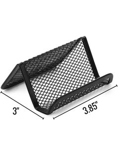 SYOSI Card Holders, Metal Mesh Business Card Holder, Card Holder for Desk, Card Holder for Business Cards, Desk Card Holder, Business Card Stand, Business Card Display, for Office, 3 Pack, (Black)  - Image 3