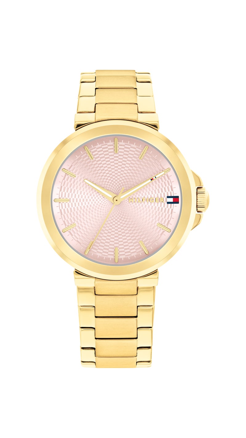 TOMMY HILFIGER Round Analog Women'S Ionic Plated Thin Gold Steel Case  Watch - Image 3