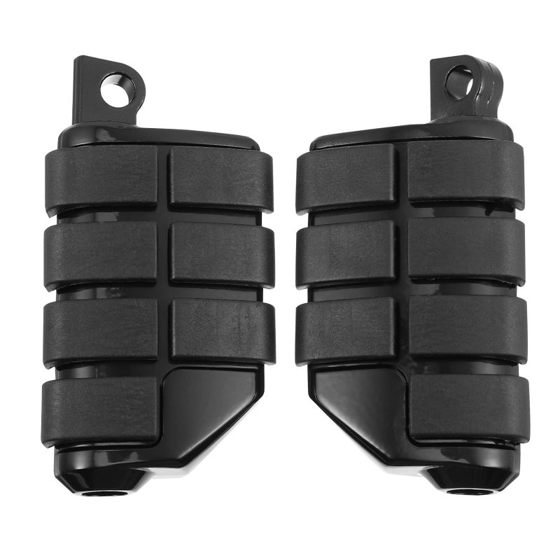 Black Chrome Plated Aluminum Motorcycle Foot Pegs Pair For Cruiser Sport And Off Road Bikes - Image 2