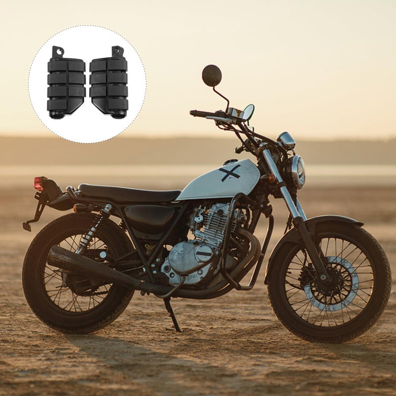 Black Chrome Plated Aluminum Motorcycle Foot Pegs Pair For Cruiser Sport And Off Road Bikes - Image 4
