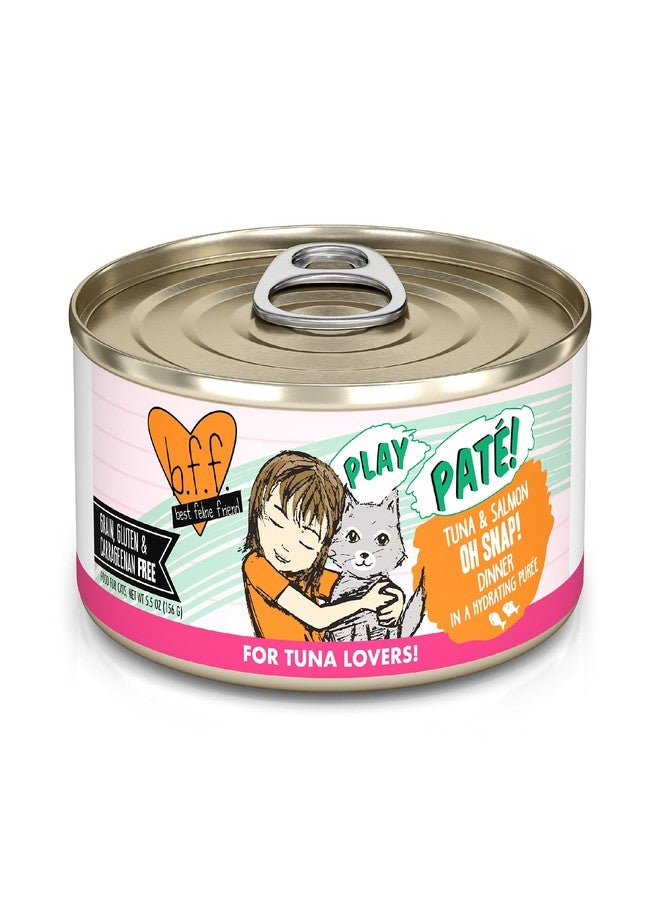 Weruva B.F.F. Play - Best Feline Friend Paté Lovers, Aw Yeah!, Tuna & Salmon Oh Snap! with Tuna & Salmon, 5.5oz Can (Pack of 8) - Image 1