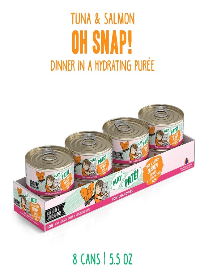 Weruva B.F.F. Play - Best Feline Friend Paté Lovers, Aw Yeah!, Tuna & Salmon Oh Snap! with Tuna & Salmon, 5.5oz Can (Pack of 8) - Image 2