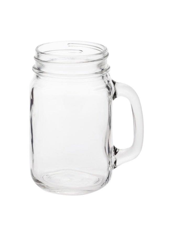 Restaurantware 16 Ounce Mason Jars With Handle, 10 Dishwasher Safe Mason Jar Mugs - Scratch Resistant, Lead Free, Clear Glass Drinking Glass Jars, For Cocktails, Sodas, Shakes, Or Juices  - Image 1
