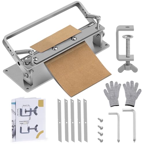 DIUDUS Leather Splitter, Leather Skiver Peeler, Manual Skiving Machine, Peeling Thinning Paring Machine Skiver with Blades for DIY Leathercrafting Tools - Image 1