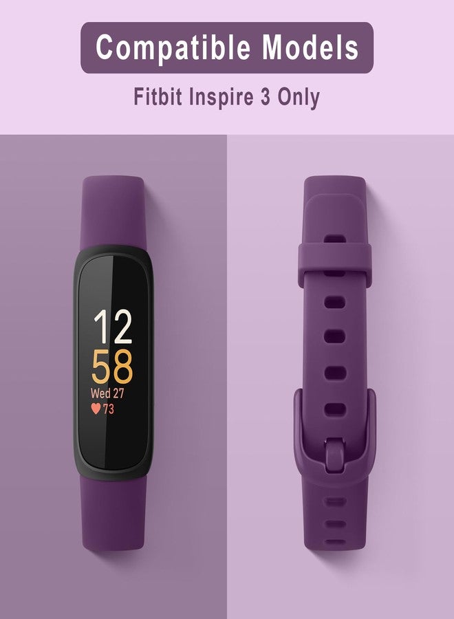 مجموعة من 6 أساور لساعة Fitbit Inspire 3، مناسبة للرجال والنساء، مصنوعة من السيليكون الناعم، قابلة للتعديل، بديلة لأحزمة المعصم، متوافقة مع جهاز تتبع اللياقة البدنية Fitbit Inspire 3. - Image 2