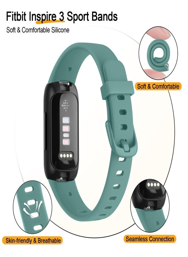 مجموعة من 6 أساور لساعة Fitbit Inspire 3، مناسبة للرجال والنساء، مصنوعة من السيليكون الناعم، قابلة للتعديل، بديلة لأحزمة المعصم، متوافقة مع جهاز تتبع اللياقة البدنية Fitbit Inspire 3. - Image 3