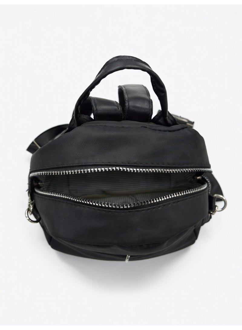 Women Fashion Mini Backpack – Backpack & Shoulder Crossbody Bag - BLACK - Image 3