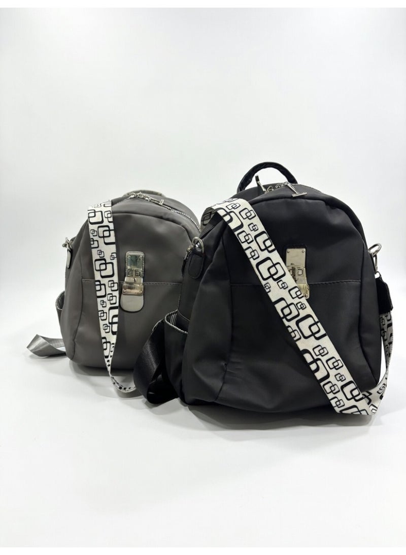 Women Fashion Mini Backpack – Backpack & Shoulder Crossbody Bag - BLACK - Image 5